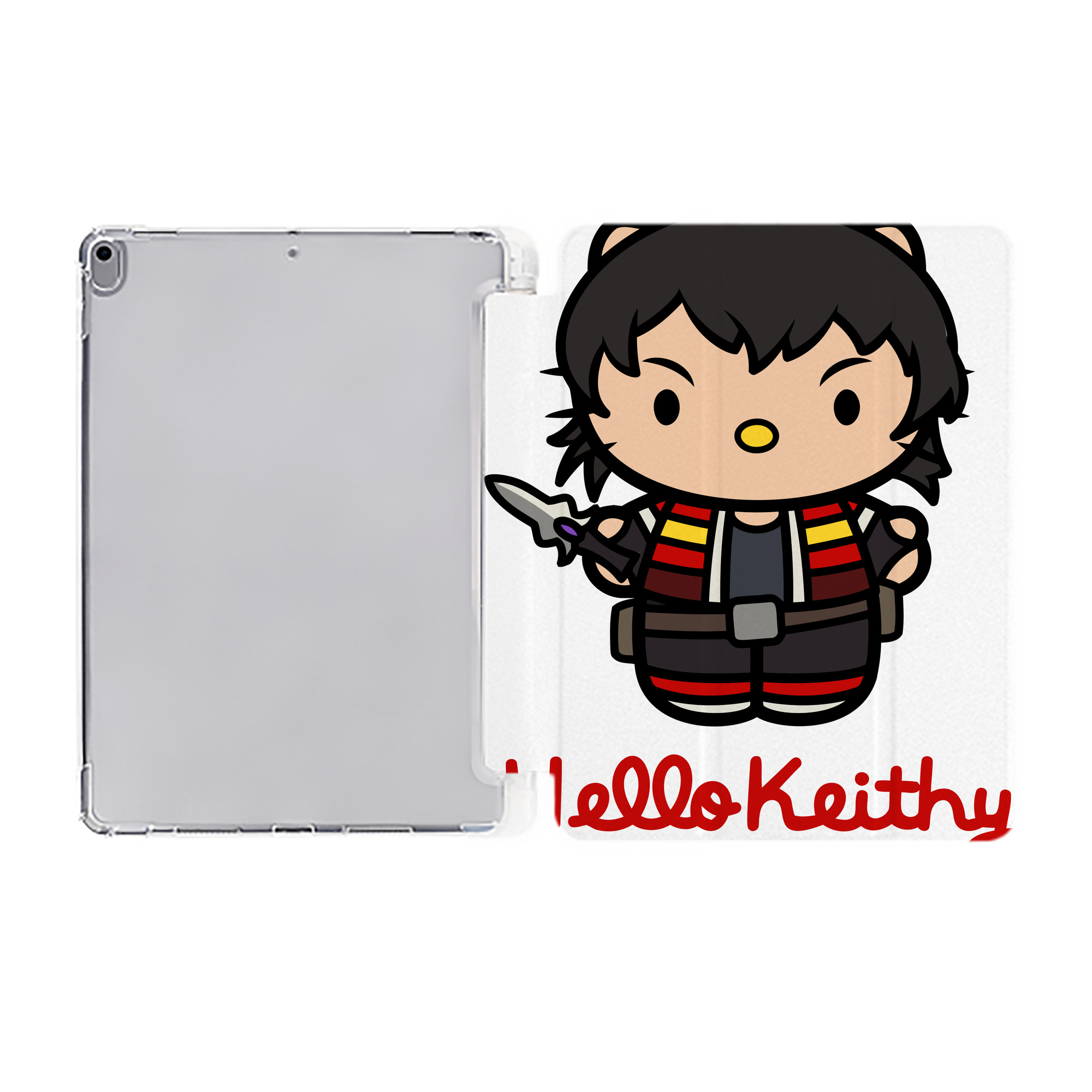 （画像用） Hello Kitty ハローキティ IPad ケース ペン収納付き 三つ折りスタンド PUレザー×シリコン 対応機種9.5/10.5/10.9インチ